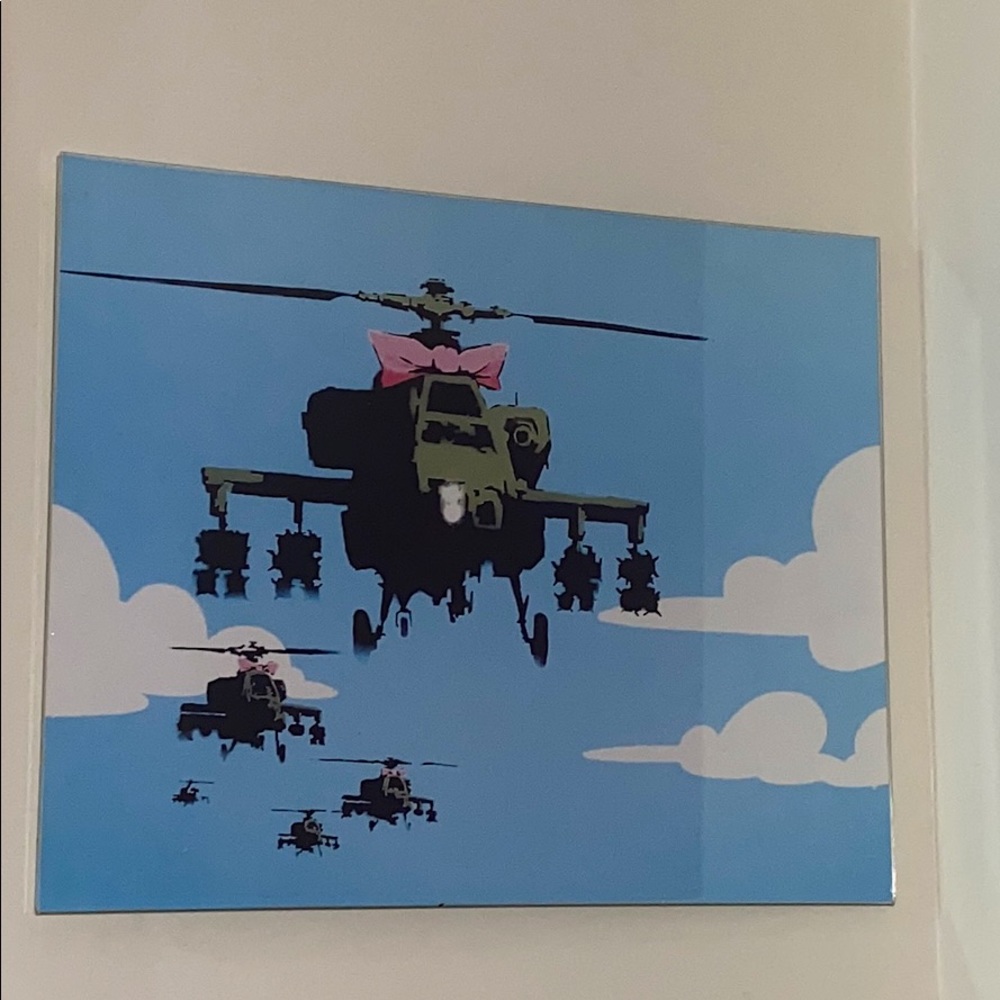 Authentic banksy art print in acrylic glass frame